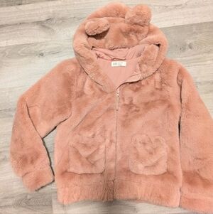 H&M Blush Faux Fur Jacket with Ears